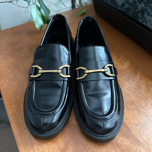 Black Loafers With Gold Buckles - Picture 5 of 9